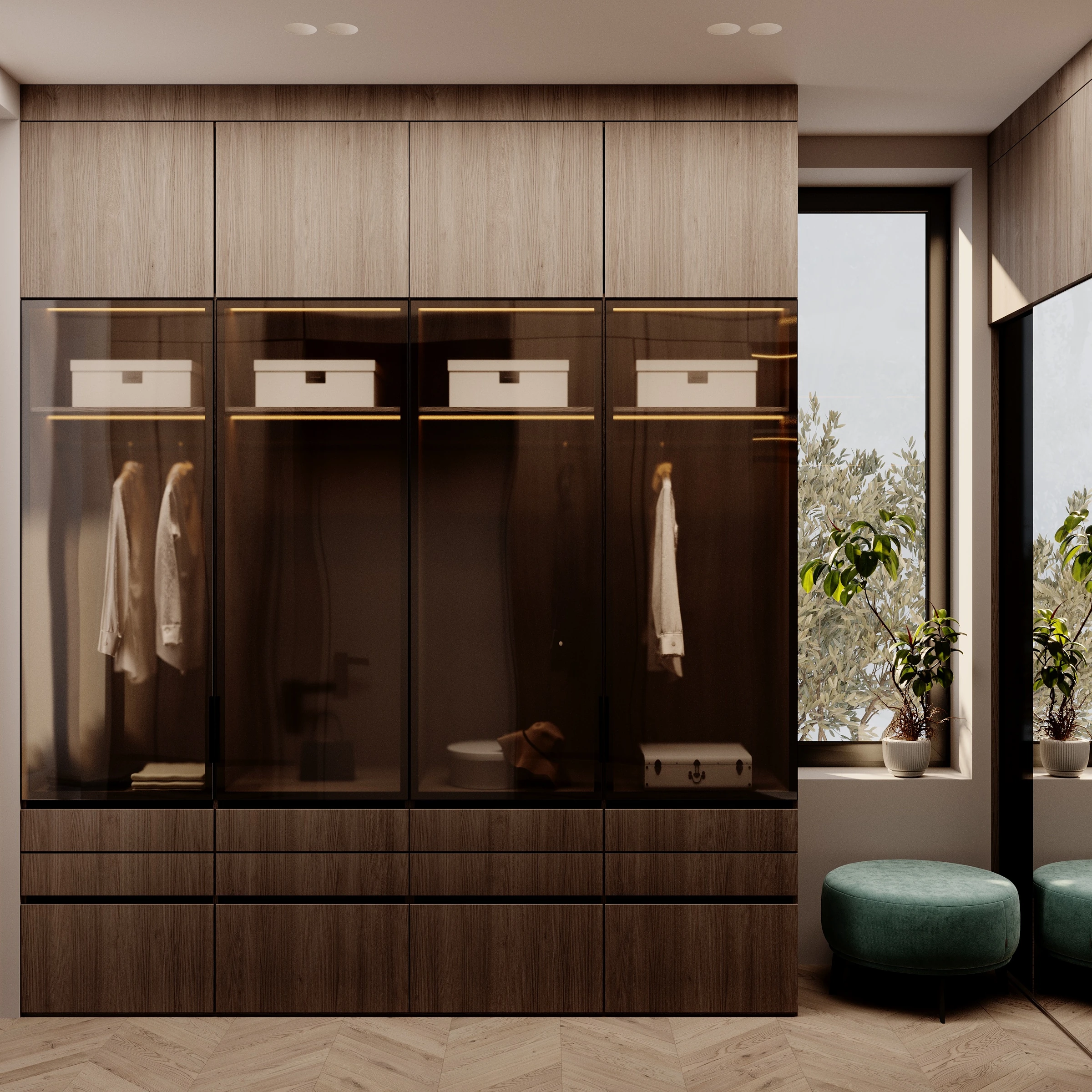 Тёплый Contemporary — интерьер, ракурс 7